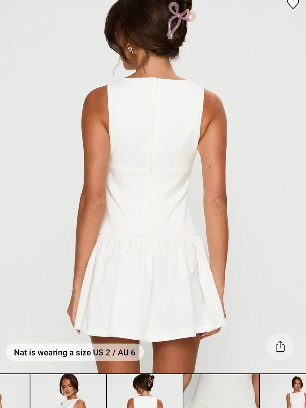 BNWT Princess Polly White Mini Dress - Picture 3 of 3
